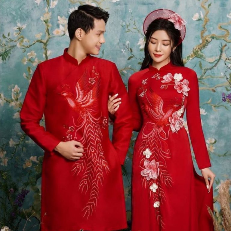 Bộ sưu tập áo dài cưới màu đỏ